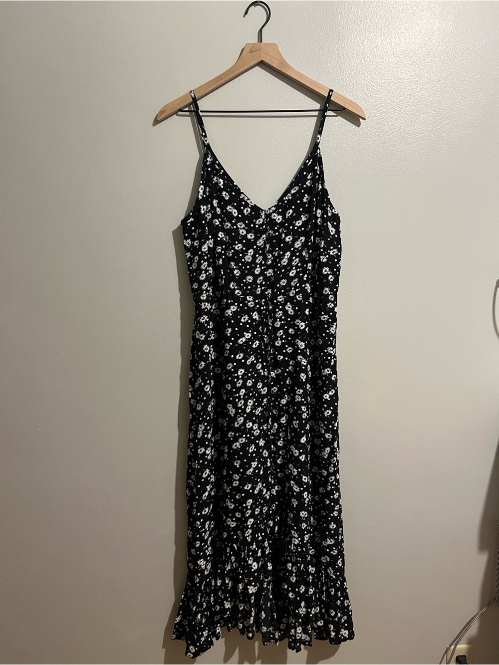 Rails Women's Black Floral Dress - White Daisy Dot Print